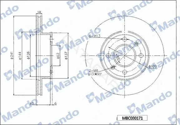 Тормозные диски MANDO MBC030171