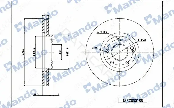 Тормозные диски MANDO MBC030186