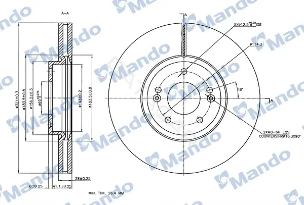 Тормозные диски MANDO MBC030187
