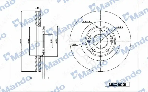 Тормозные диски MANDO MBC030195