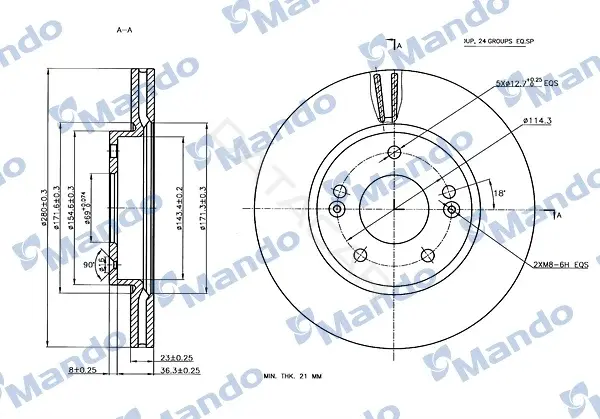 Тормозные диски MANDO MBC030247