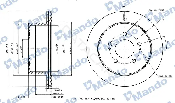 Тормозные диски MANDO MBC030258