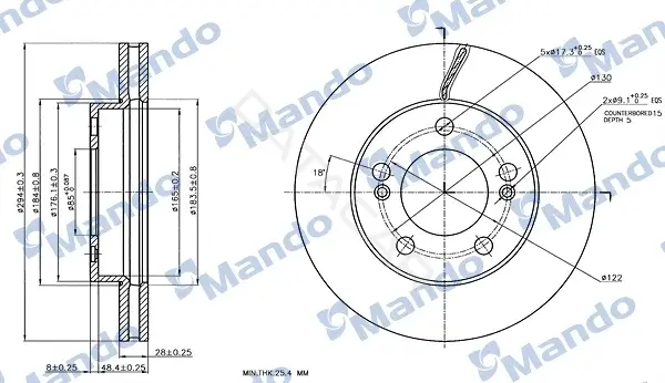 Тормозные диски MANDO MBC030264