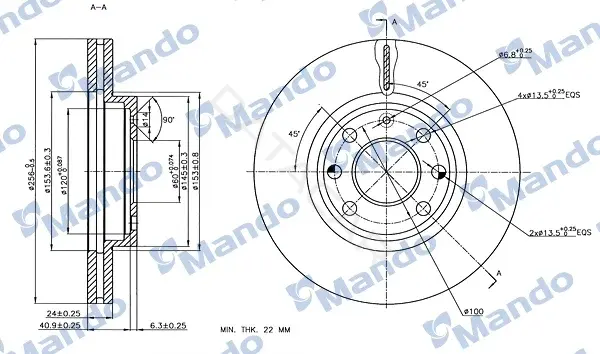 Тормозные диски MANDO MBC030305