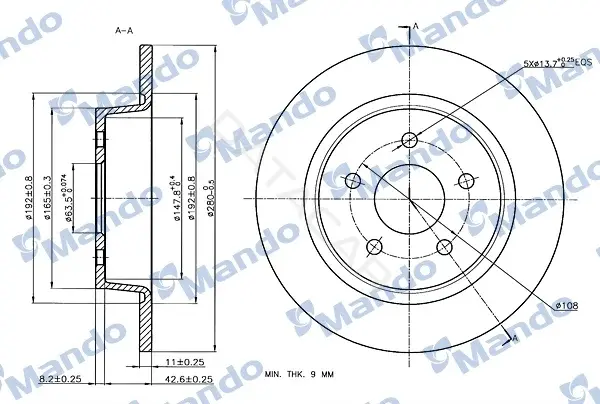 Тормозные диски MANDO MBC035027