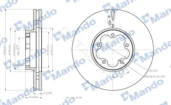 Тормозные диски MANDO MBC035033
