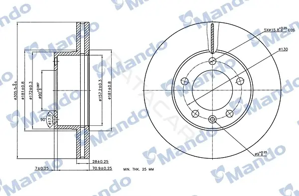 Тормозные диски MANDO MBC035229