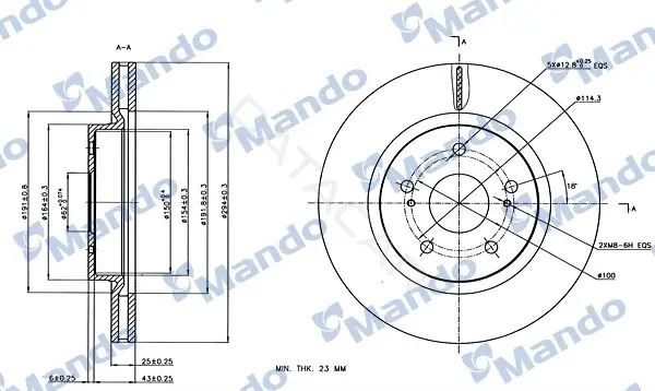 Тормозные диски MANDO MBC035260