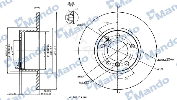 Тормозные диски MANDO MBC035356