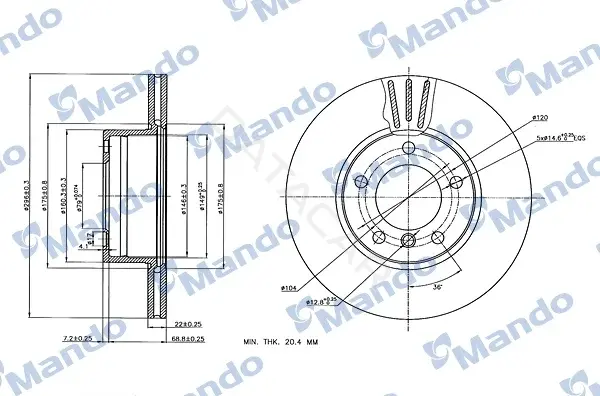 Тормозные диски MANDO MBC035357