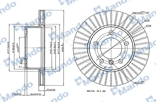 Тормозные диски MANDO MBC035370