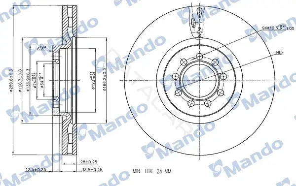 Тормозные диски MANDO MBC035389
