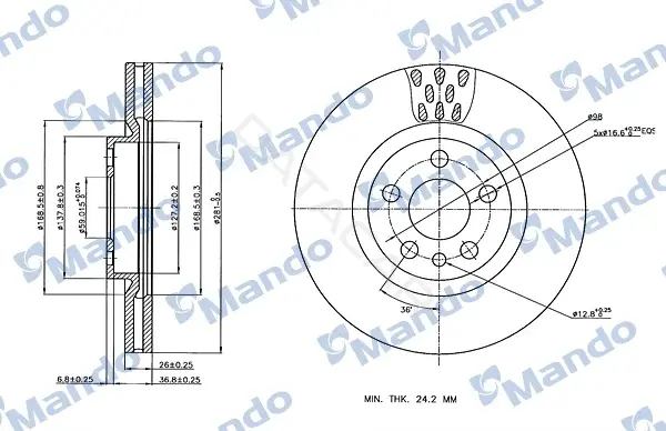 Тормозные диски MANDO MBC035417