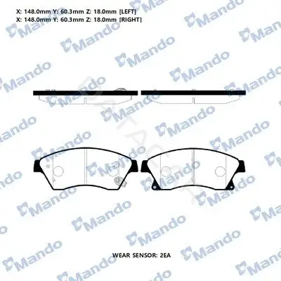 Тормозные колодки MANDO RMPD30NS
