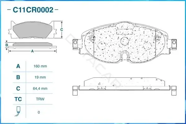 Тормозные колодки CWORKS C11CR0002