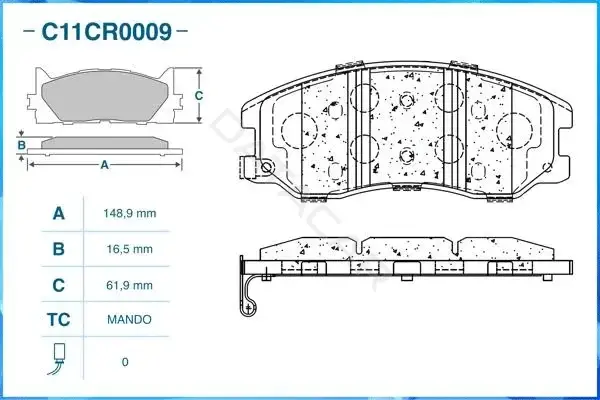 Тормозные колодки CWORKS C11CR0009