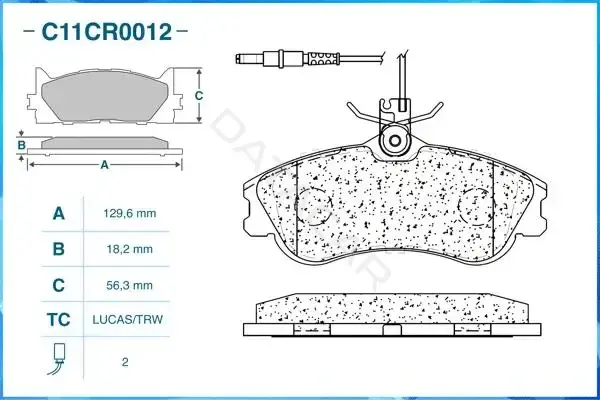 Тормозные колодки CWORKS C11CR0012