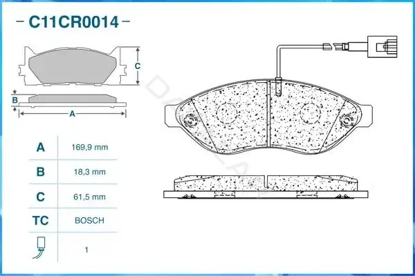 Тормозные колодки CWORKS C11CR0014