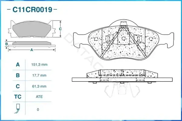 Тормозные колодки CWORKS C11CR0019