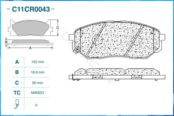 Тормозные колодки CWORKS C11CR0043