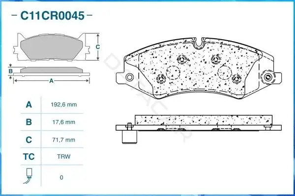 Тормозные колодки CWORKS C11CR0045