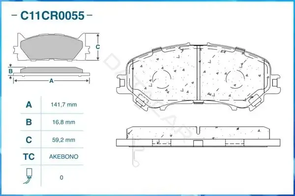 Тормозные колодки CWORKS C11CR0055