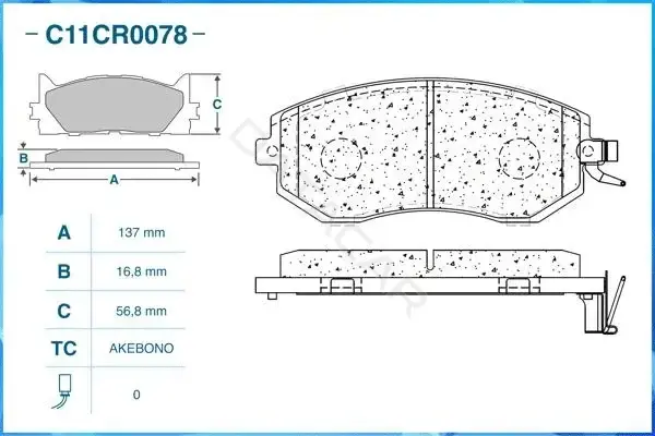 Тормозные колодки CWORKS C11CR0078
