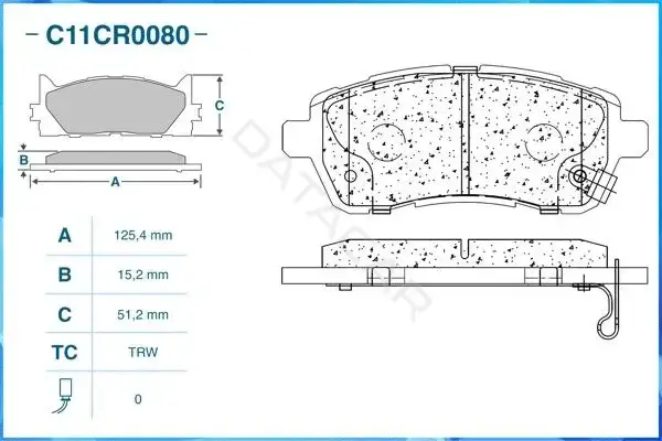Тормозные колодки CWORKS C11CR0080