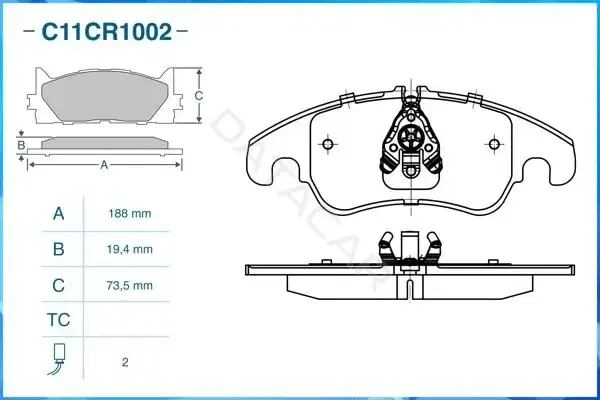 Тормозные колодки CWORKS C11CR1002