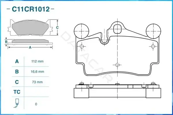 Тормозные колодки CWORKS C11CR1012