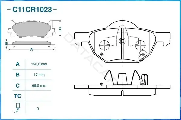 Тормозные колодки CWORKS C11CR1023