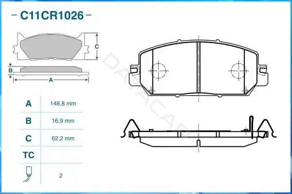 Тормозные колодки CWORKS C11CR1026