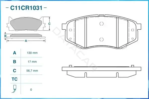 Тормозные колодки CWORKS C11CR1031