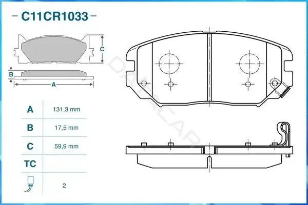 Тормозные колодки CWORKS C11CR1033