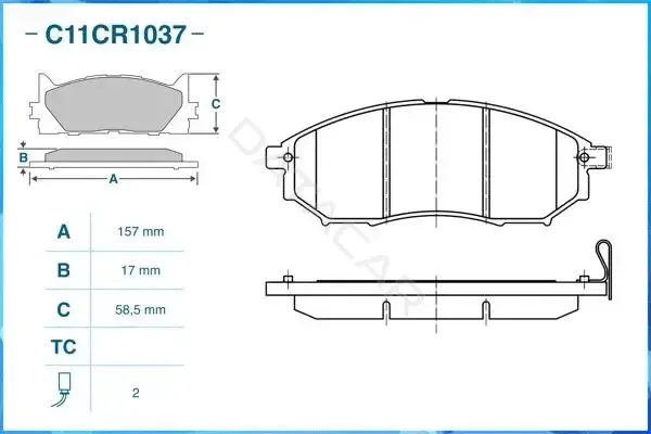 Тормозные колодки CWORKS C11CR1037