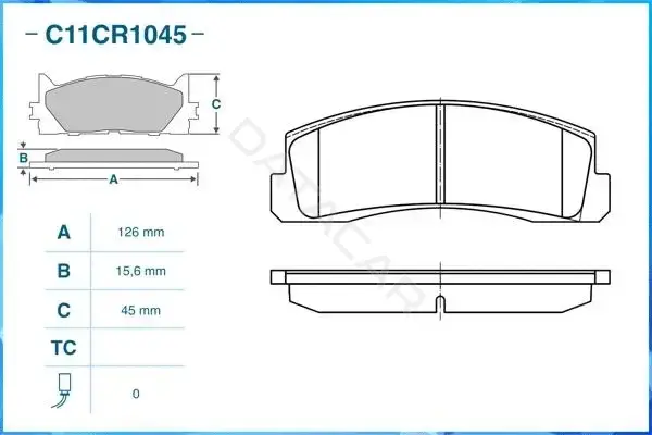 Тормозные колодки CWORKS C11CR1045