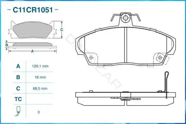 Тормозные колодки CWORKS C11CR1051