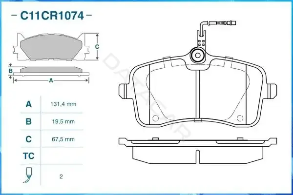 Тормозные колодки CWORKS C11CR1074