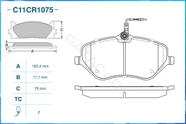 Тормозные колодки CWORKS C11CR1075