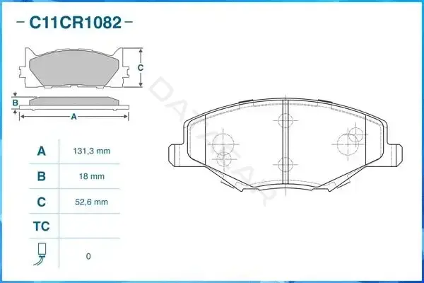 Тормозные колодки CWORKS C11CR1082