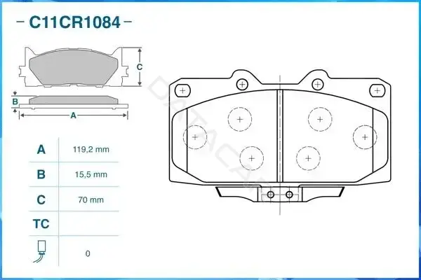 Тормозные колодки CWORKS C11CR1084
