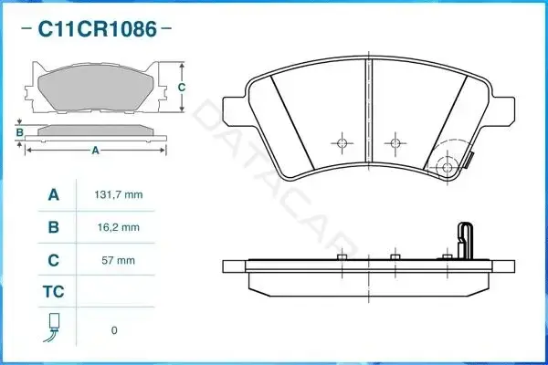 Тормозные колодки CWORKS C11CR1086