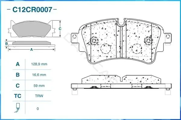 Тормозные колодки CWORKS C12CR0007