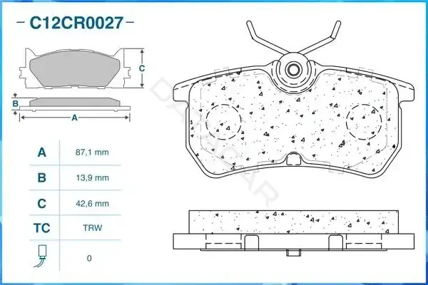 Тормозные колодки CWORKS C12CR0027
