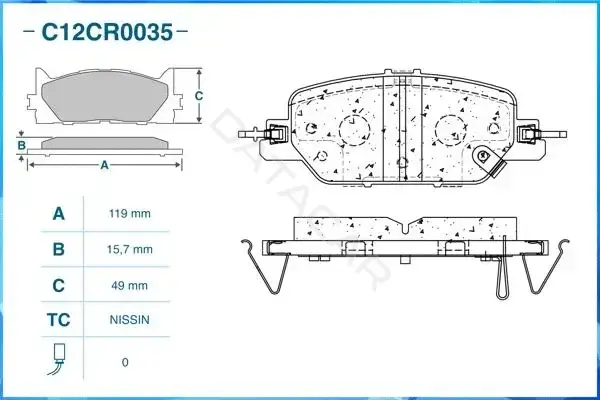 Тормозные колодки CWORKS C12CR0035
