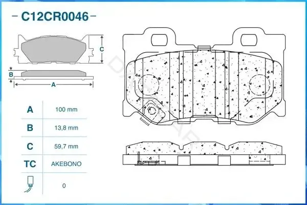 Тормозные колодки CWORKS C12CR0046