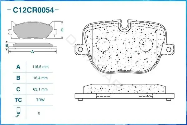 Тормозные колодки CWORKS C12CR0054