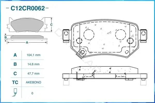 Тормозные колодки CWORKS C12CR0062