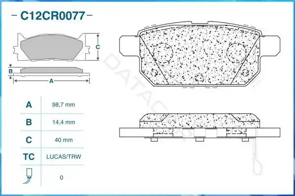 Тормозные колодки CWORKS C12CR0077