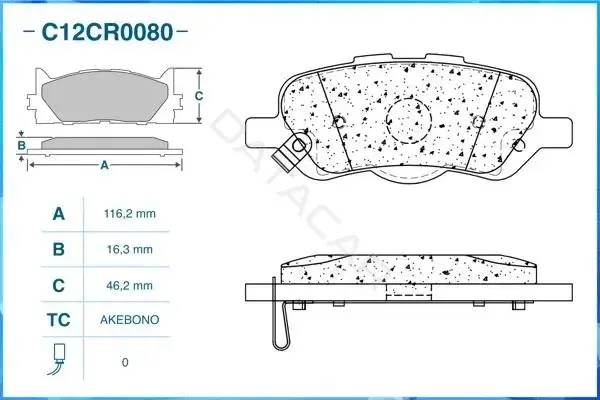 Тормозные колодки CWORKS C12CR0080